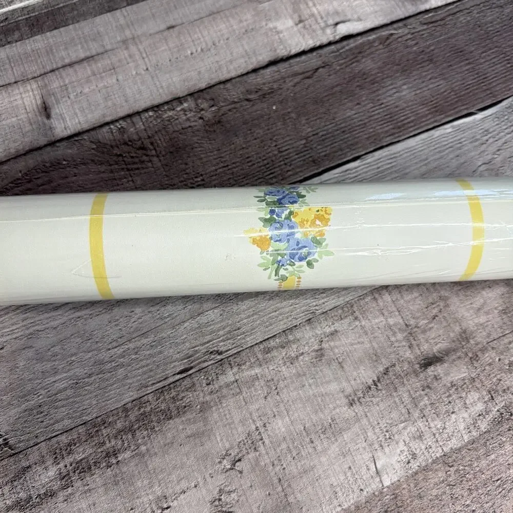 Waverly Wallpaper Floral Stripe Print Double Roll 60 Sq Ft Vintage Retired Gift